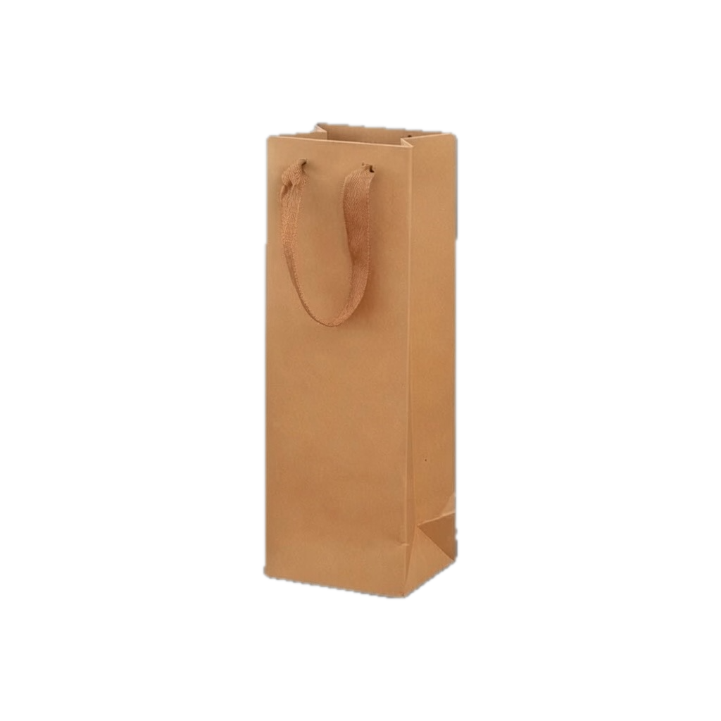 Luxe Kraft Wijn Geschenktas voor 1 fles