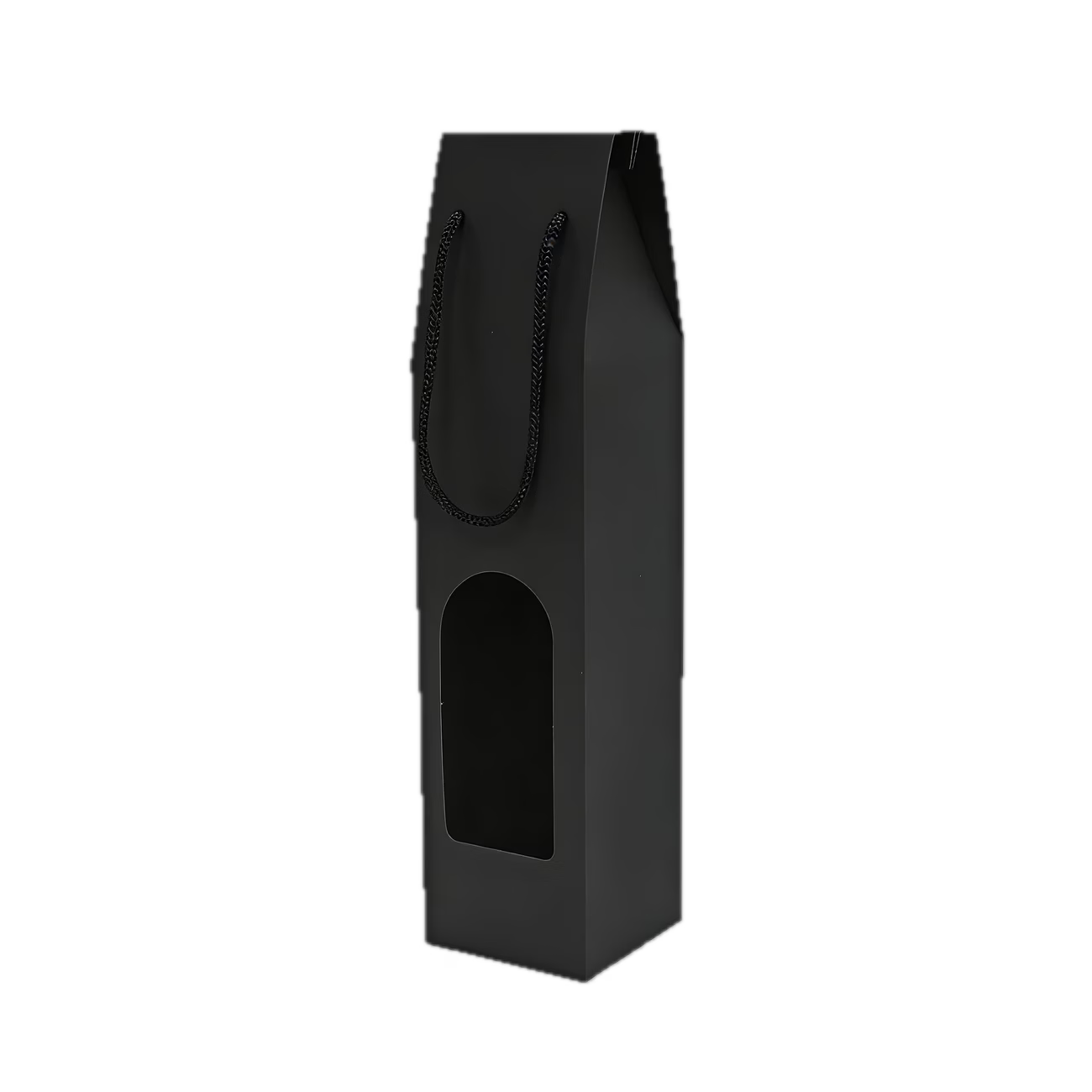 Gift box with handle black/red/pink for 1 bottle of wine.