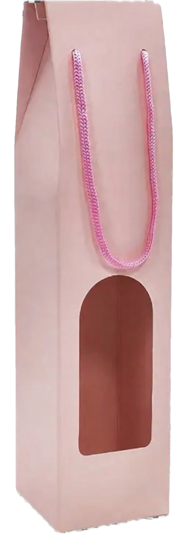 Gift box with handle black/red/pink for 1 bottle of wine.