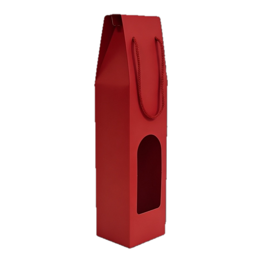 Gift box with handle black/red/pink for 1 bottle of wine.
