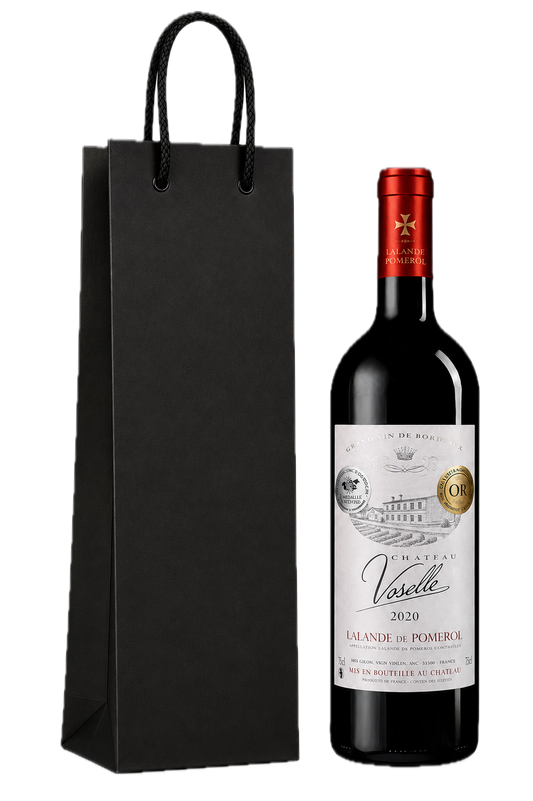 Gift bag black for 1 bottle of wine.